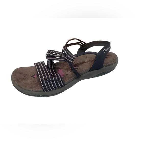 Skechers Women’s MEMORY FOAM Black Sandala Size 7 - Picture 3 of 5